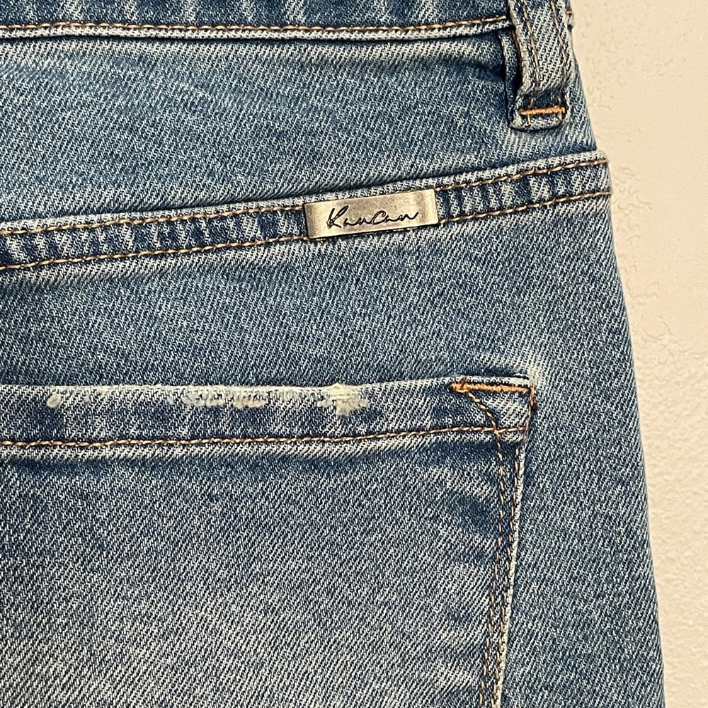 Kancan NWT High Rise Straight Relaxed Fit Jeans Size 3/25 Frayed Hems - Picture 7 of 12